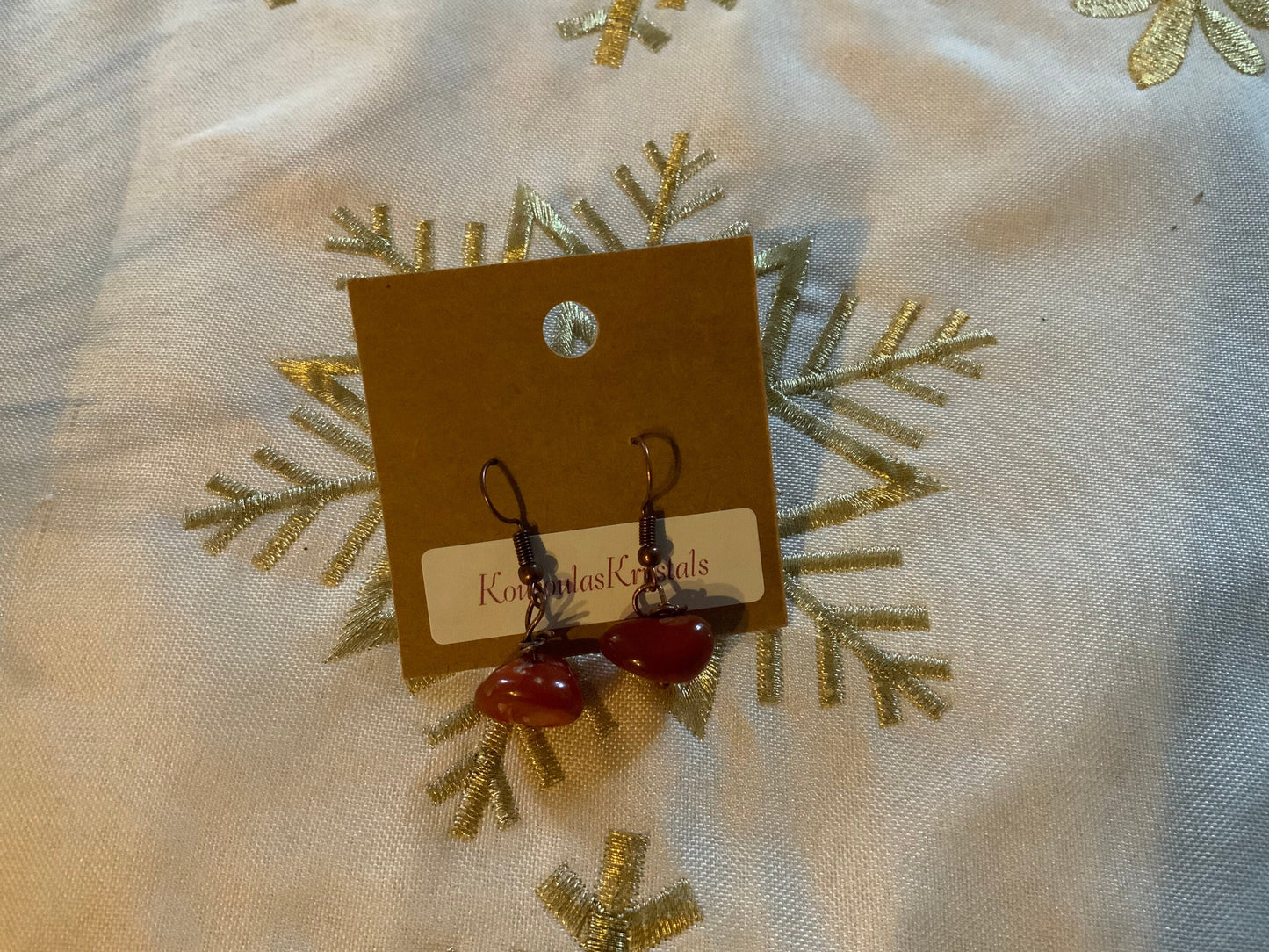 Pretty Carnelian and Copper Dangle Earrings