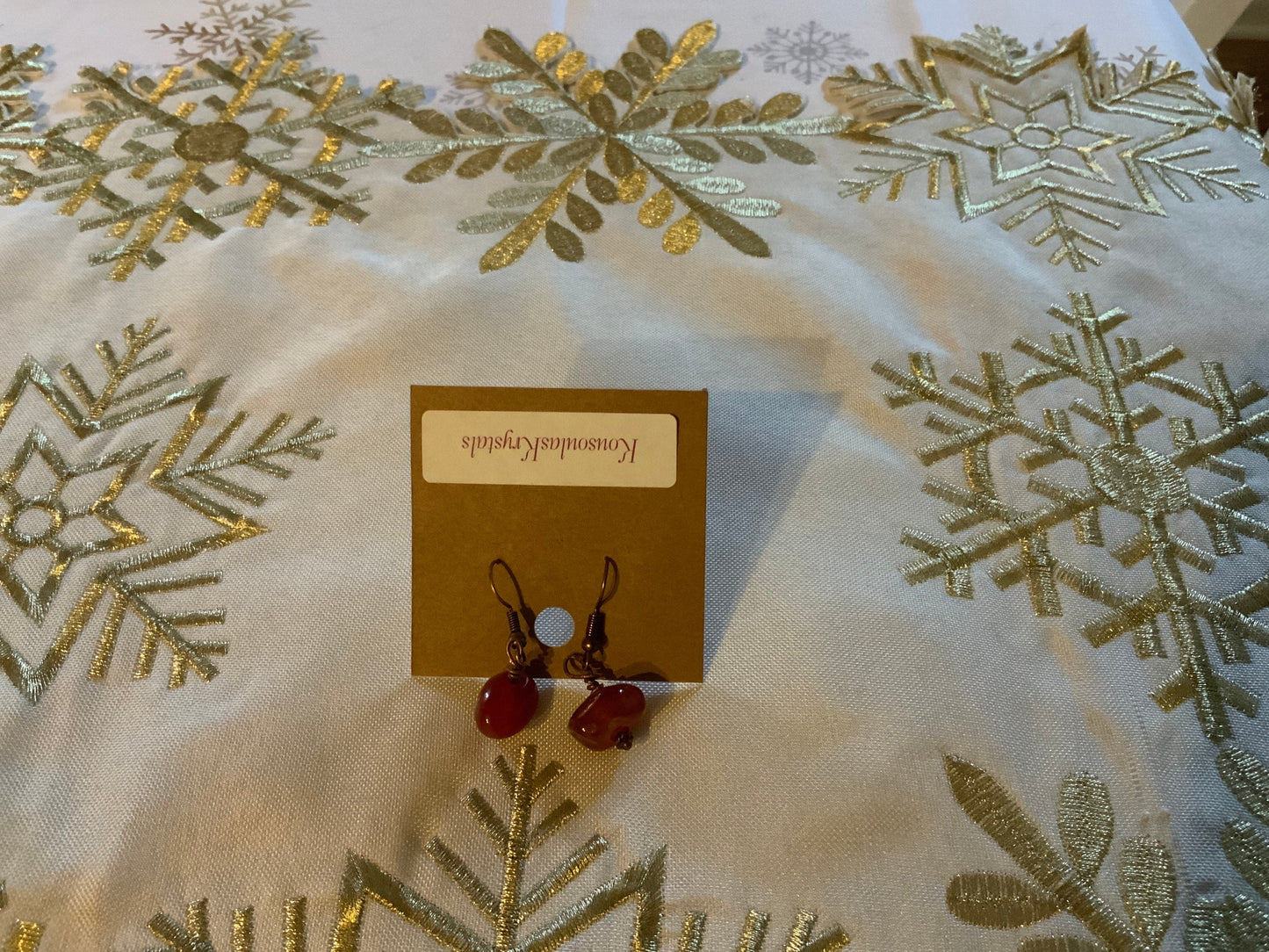 Beautiful Orange Carnelian and Copper Dangle Earrings