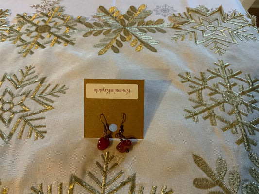 Beautiful Orange Carnelian and Copper Dangle Earrings