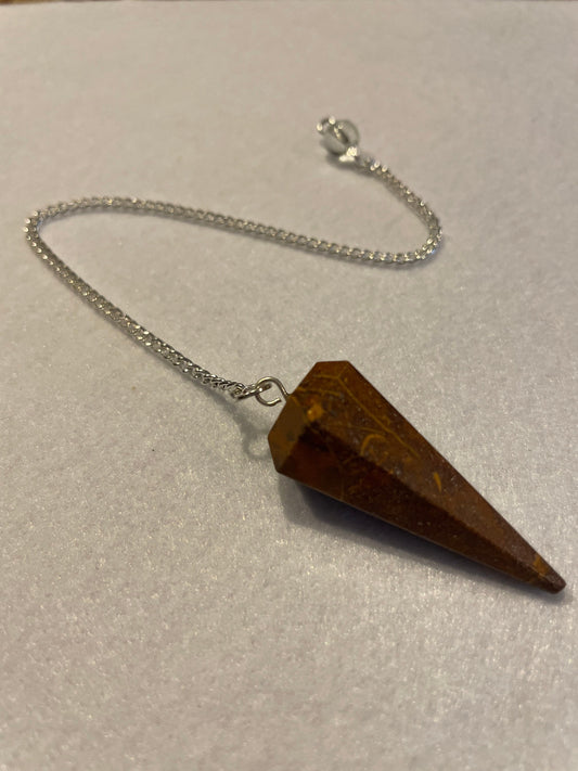 Awesome Yellow Jasper Pendulum is 1.50” with chain approximately 8.25”