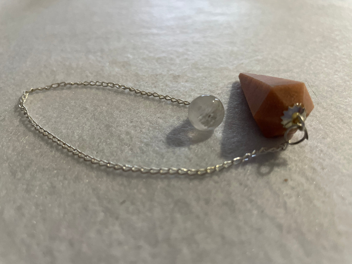 Beautiful Carnelian Pendulum is 1.25” and 8.25” with chain.