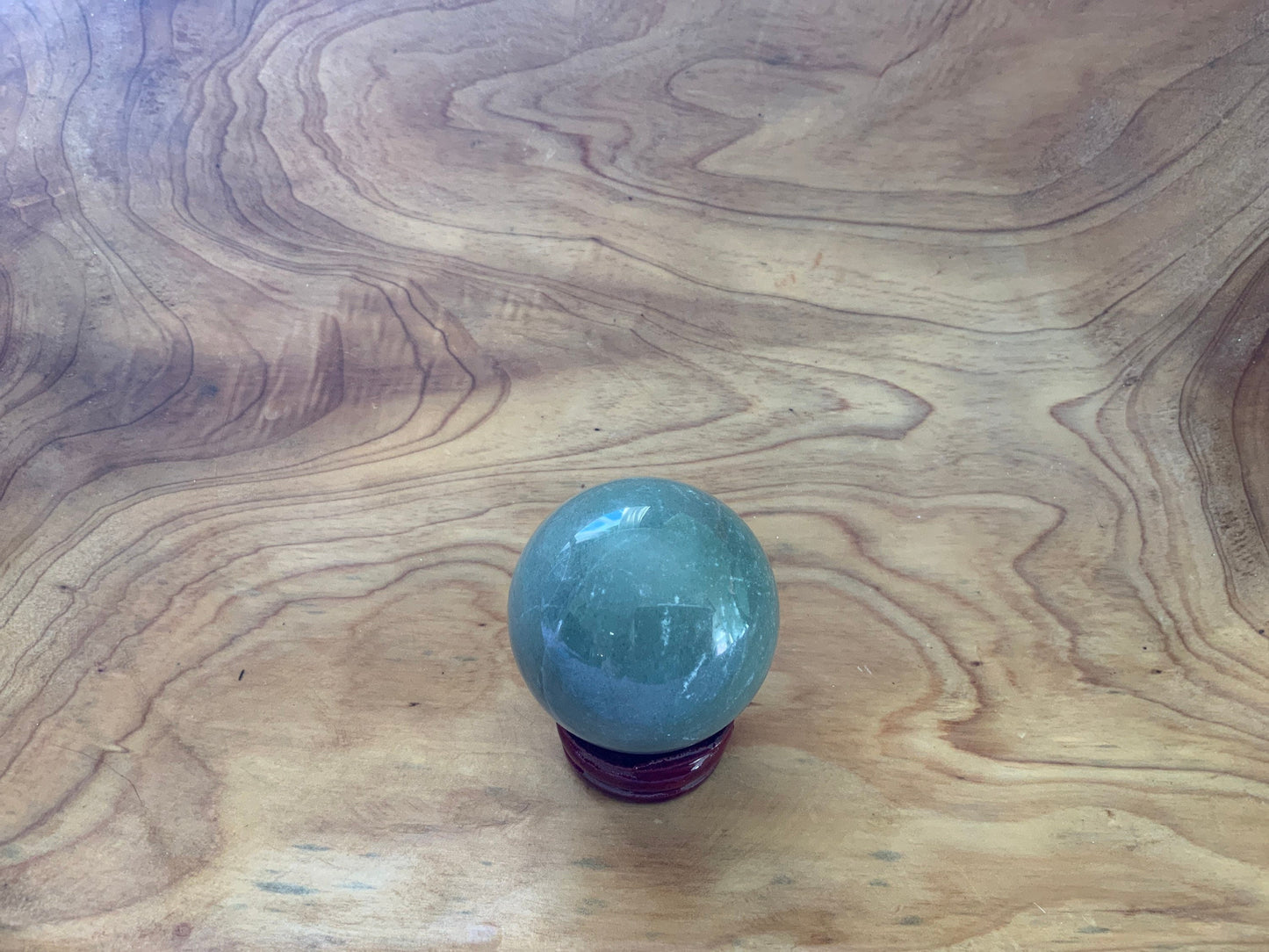 Beautiful 5.7 oz crystal Aventurine quartz sphere crystal ball with wooden Crystal