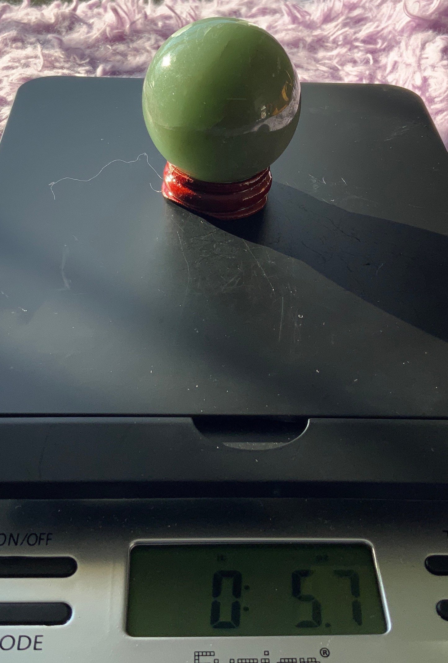 Beautiful 5.7 oz crystal Aventurine quartz sphere crystal ball with wooden Crystal