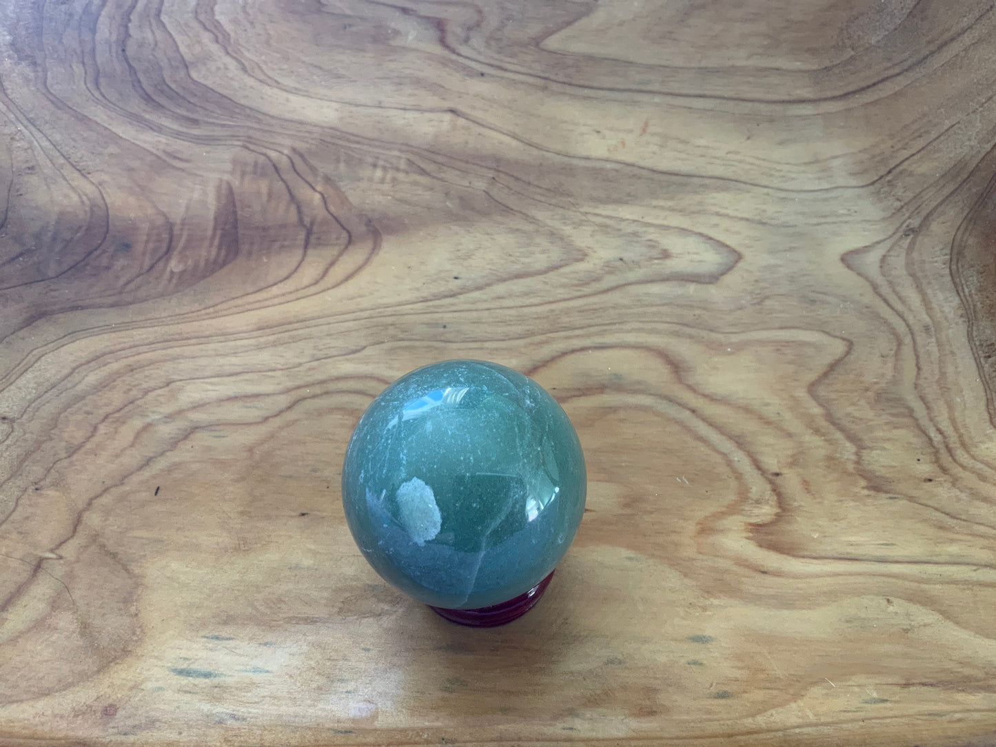 Beautiful 5.7 oz crystal Aventurine quartz sphere crystal ball with wooden Crystal