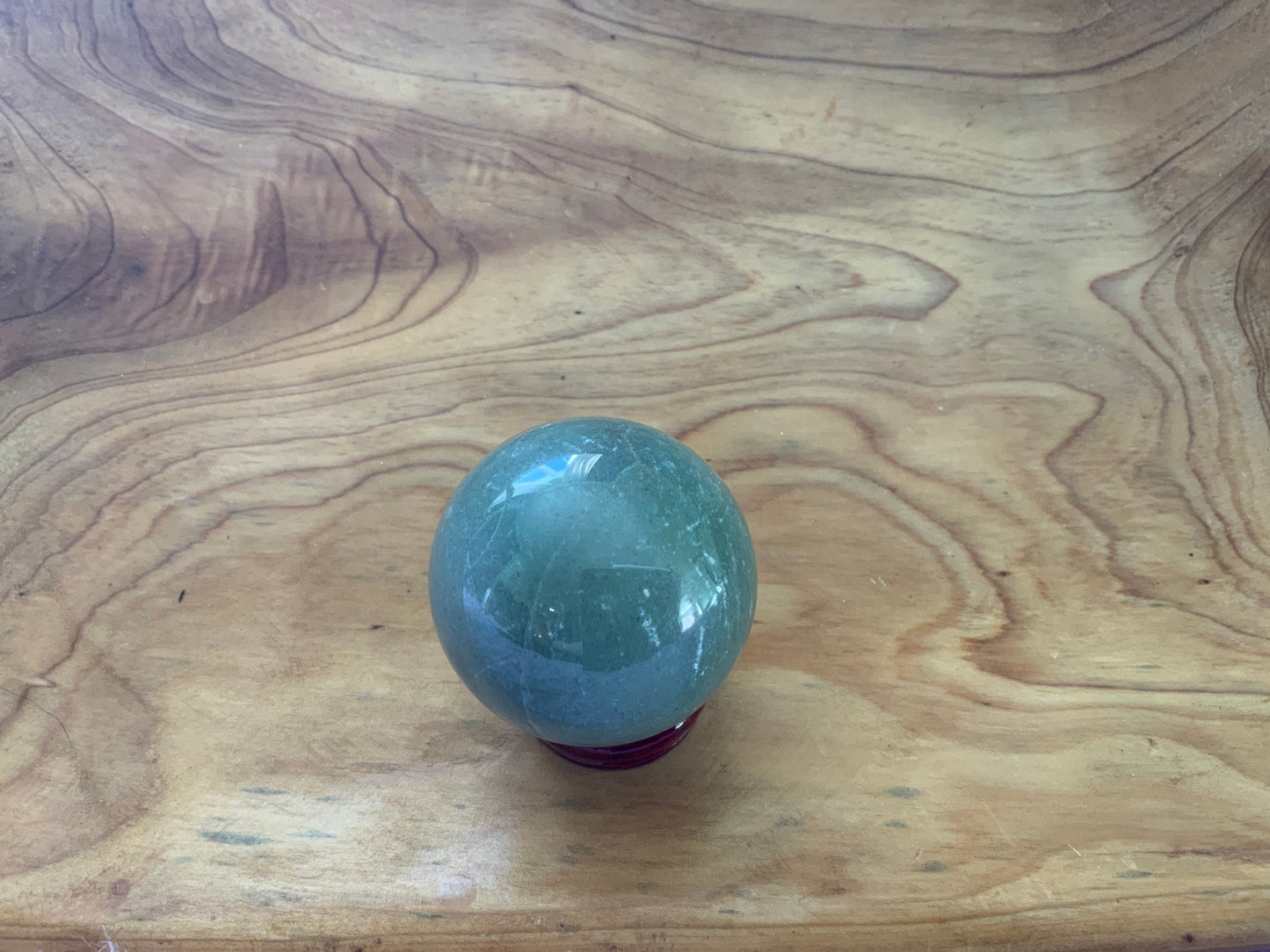 Beautiful 5.7 oz crystal Aventurine quartz sphere crystal ball with wooden Crystal