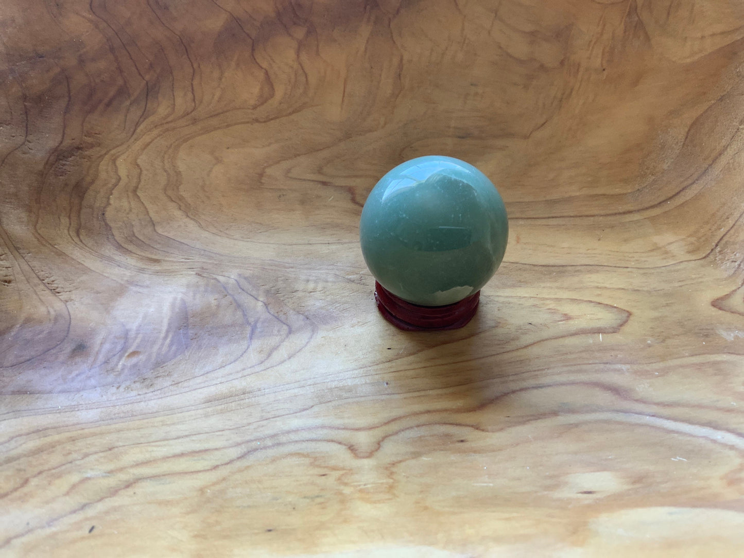 Beautiful 4.7 oz crystal Aventurine sphere crystal ball with wooden Crystal