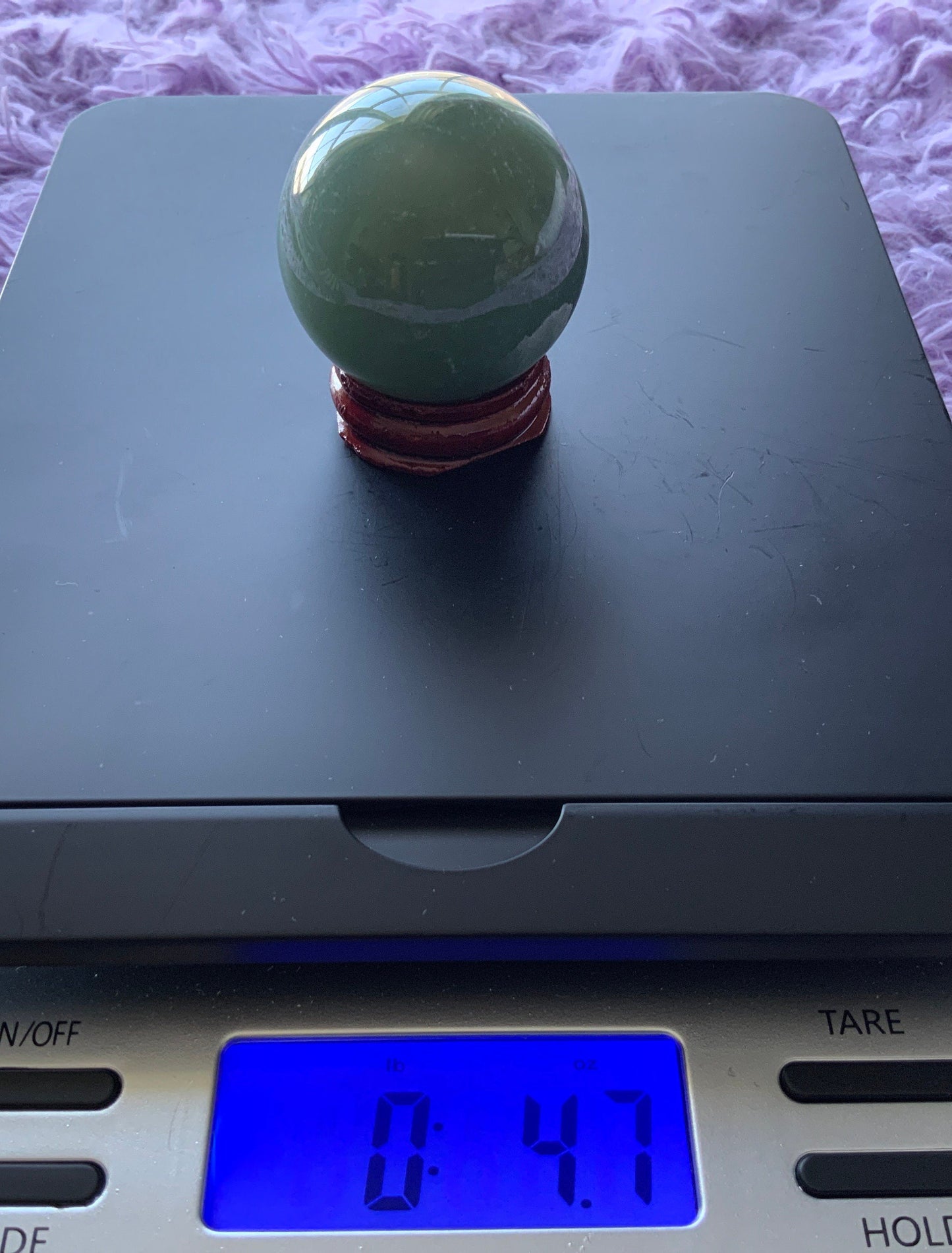 Beautiful 4.7 oz crystal Aventurine sphere crystal ball with wooden Crystal