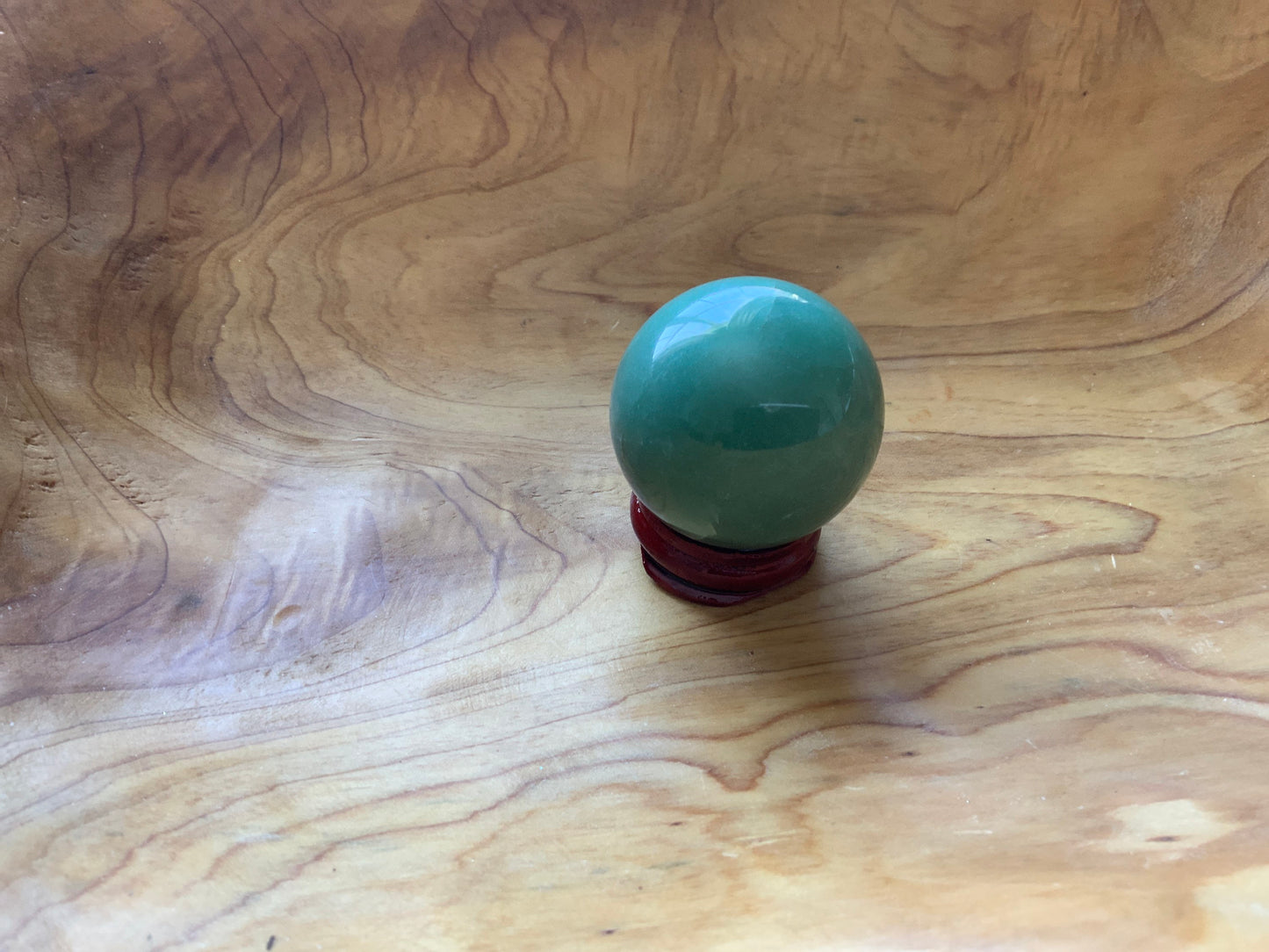 Beautiful 4.4 oz crystal Aventurine sphere crystal ball with wooden Crystal