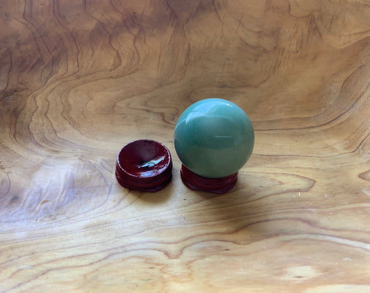 Beautiful 4.5 oz crystal Aventurine quartz sphere crystal ball with wooden Crystal