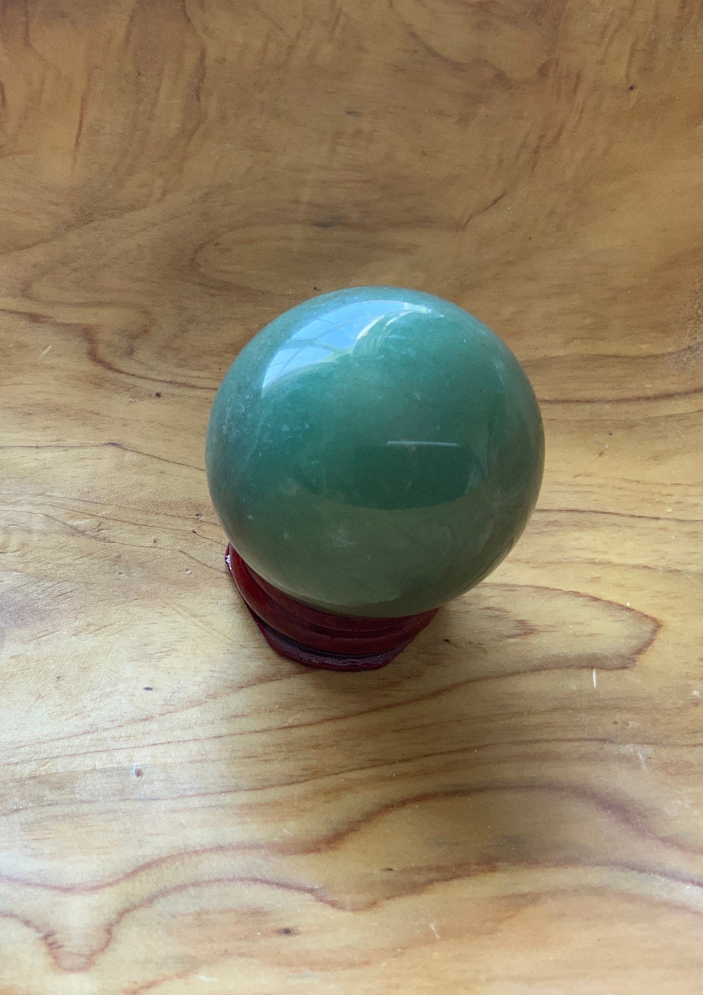 Beautiful 5.1 oz crystal Aventurine quartz sphere crystal ball with wooden Crystal