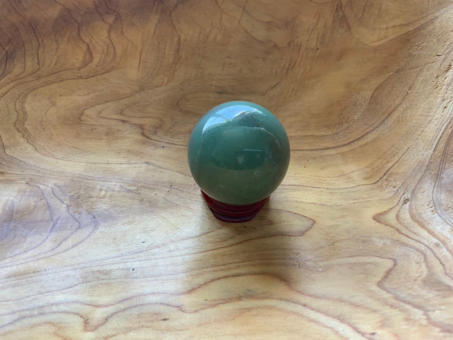 Beautiful 5.1 oz crystal Aventurine quartz sphere crystal ball with wooden Crystal