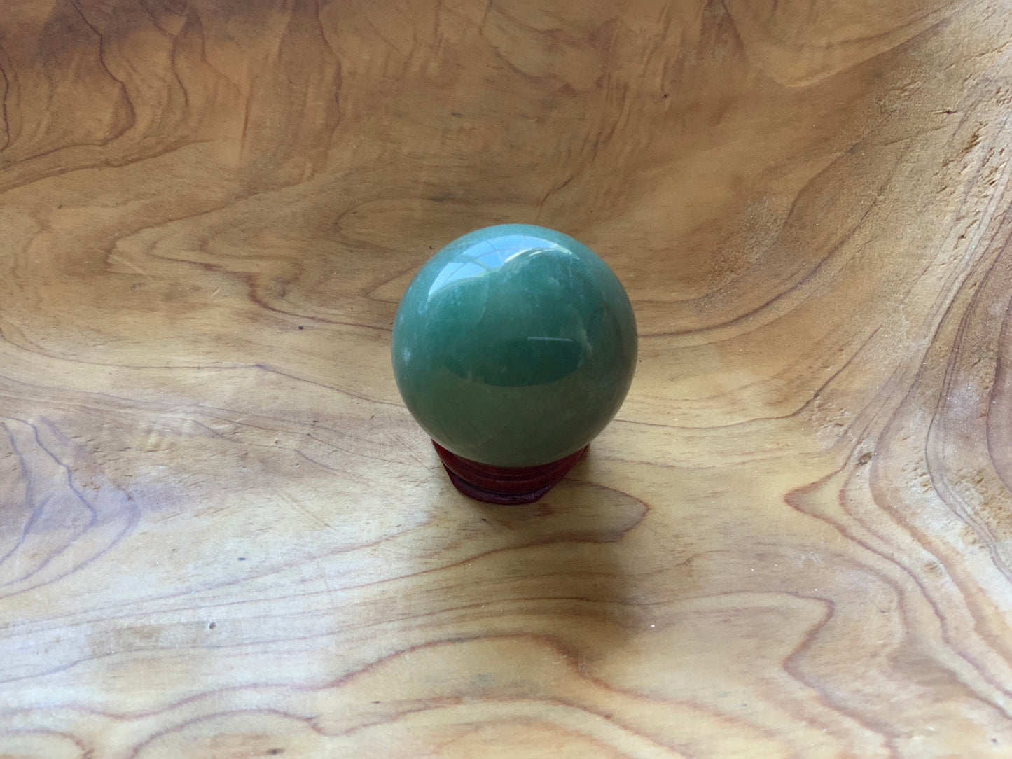 Beautiful 5.1 oz crystal Aventurine quartz sphere crystal ball with wooden Crystal