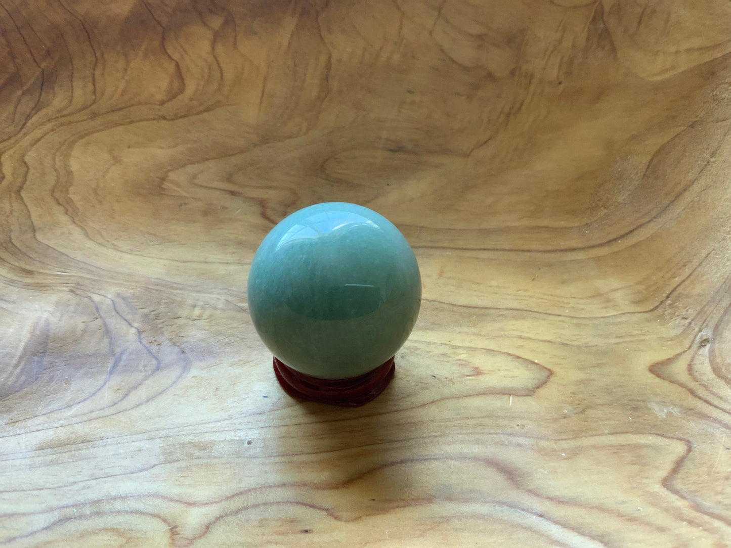 Beautiful 4.6 oz crystal Aventurine quartz sphere crystal ball with wooden Crystal