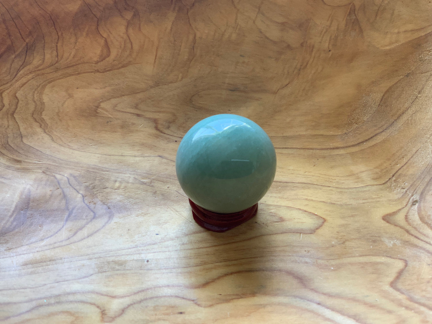 Beautiful 4.6 oz crystal Aventurine quartz sphere crystal ball with wooden Crystal