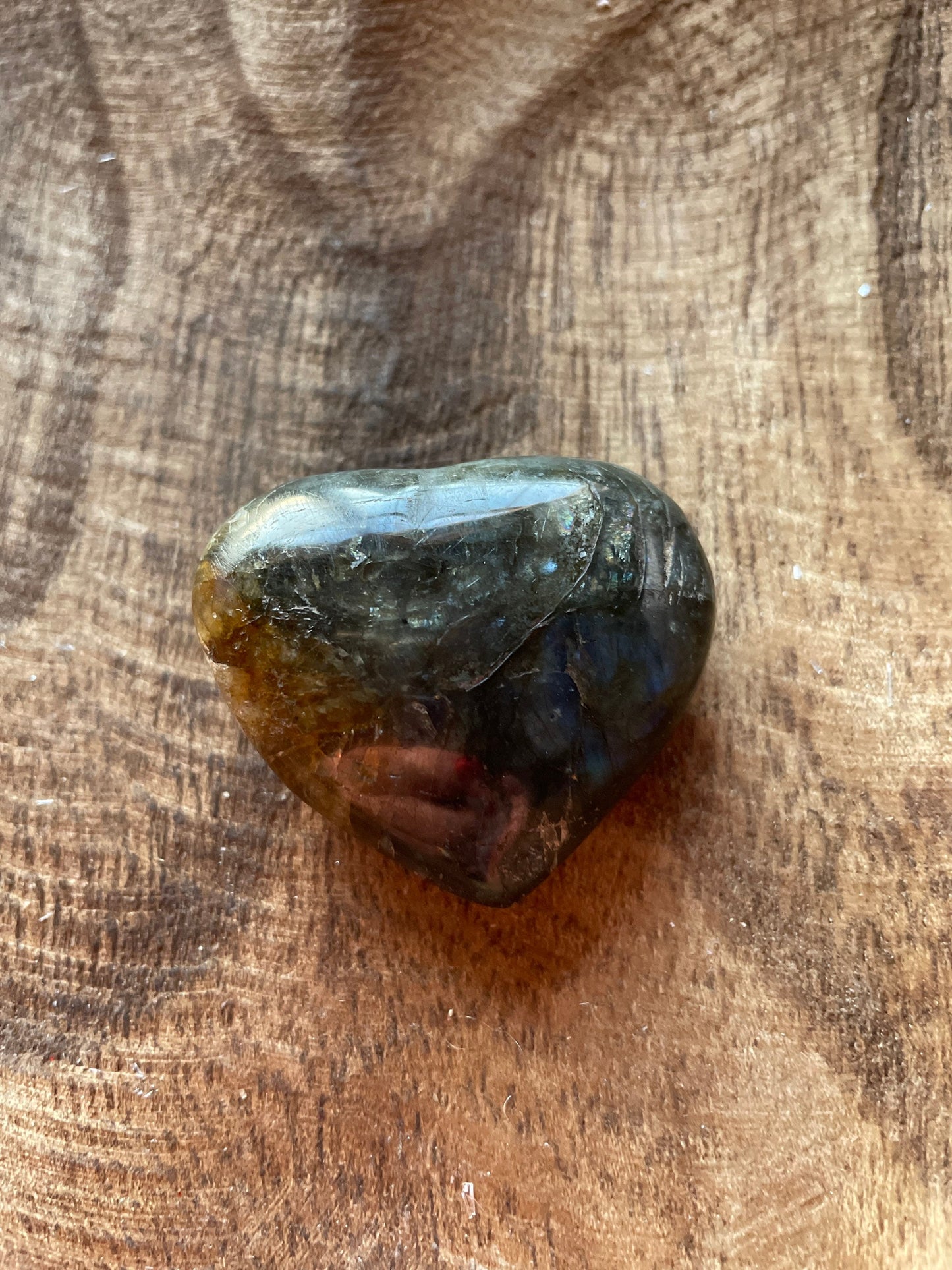 Pretty Labradorite Heart 1.8 ounces With low flash