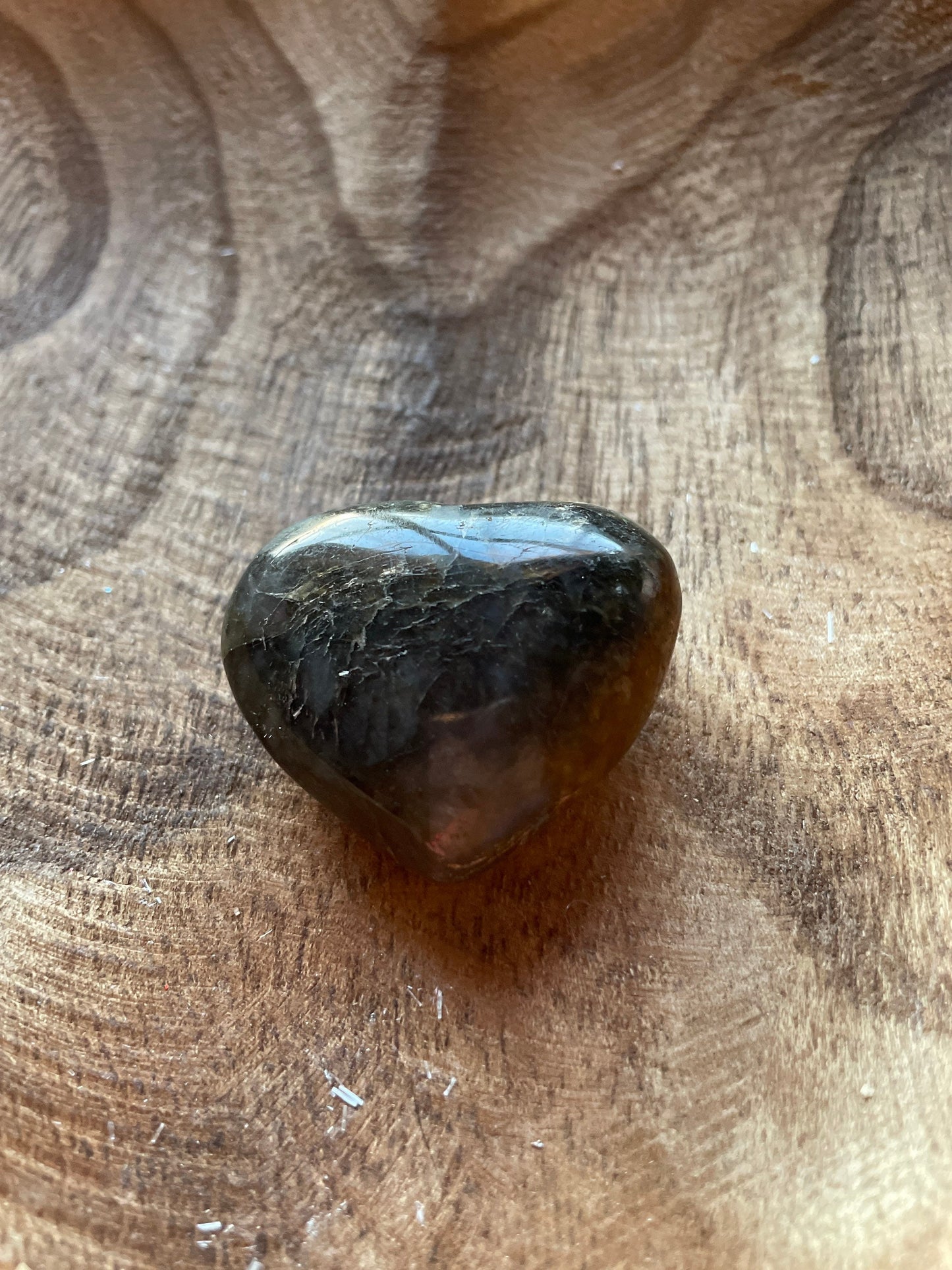 Pretty Labradorite Heart 1.8 ounces With low flash