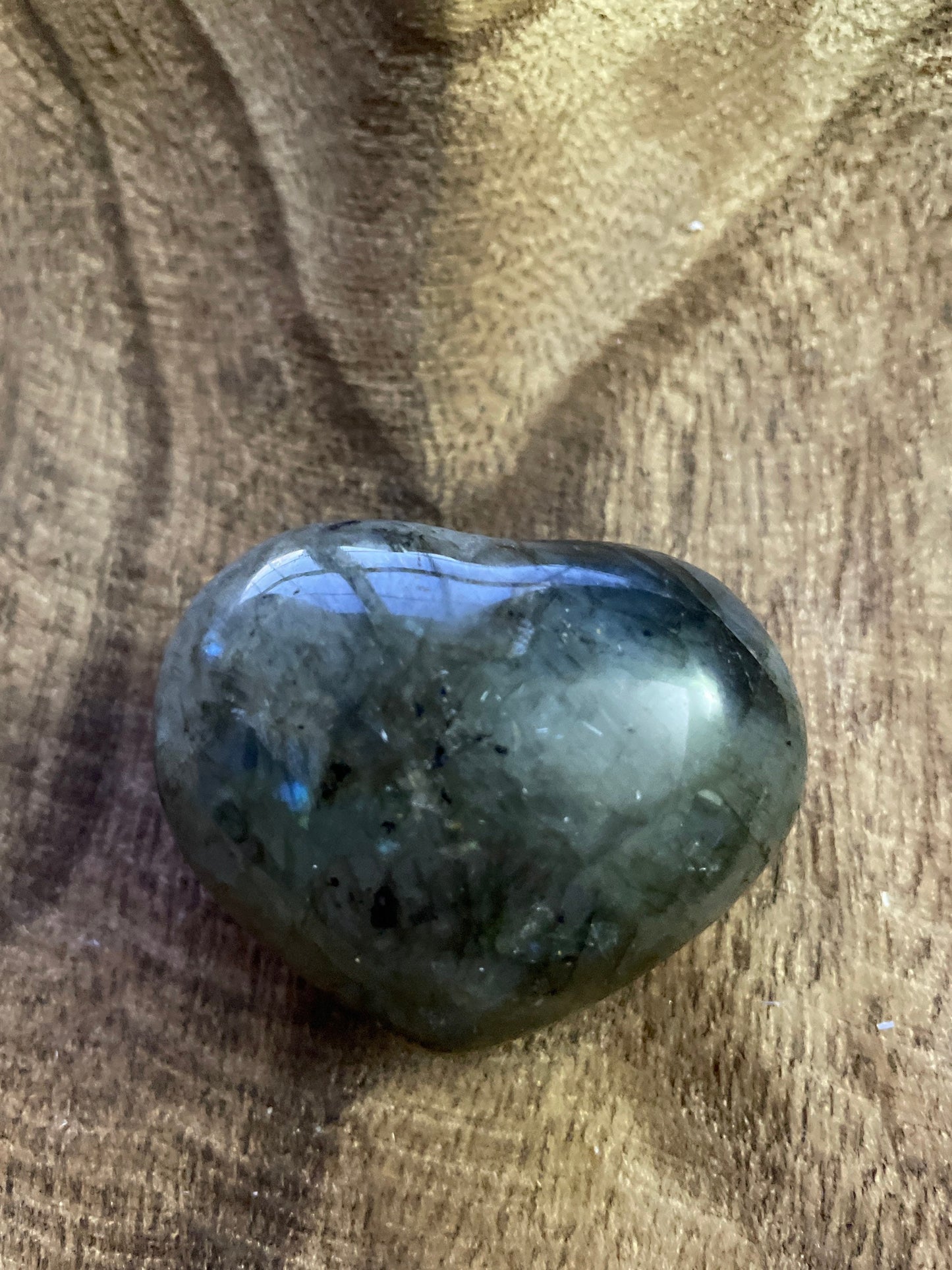 Pretty Labradorite Heart 3.2 ounces With low flash