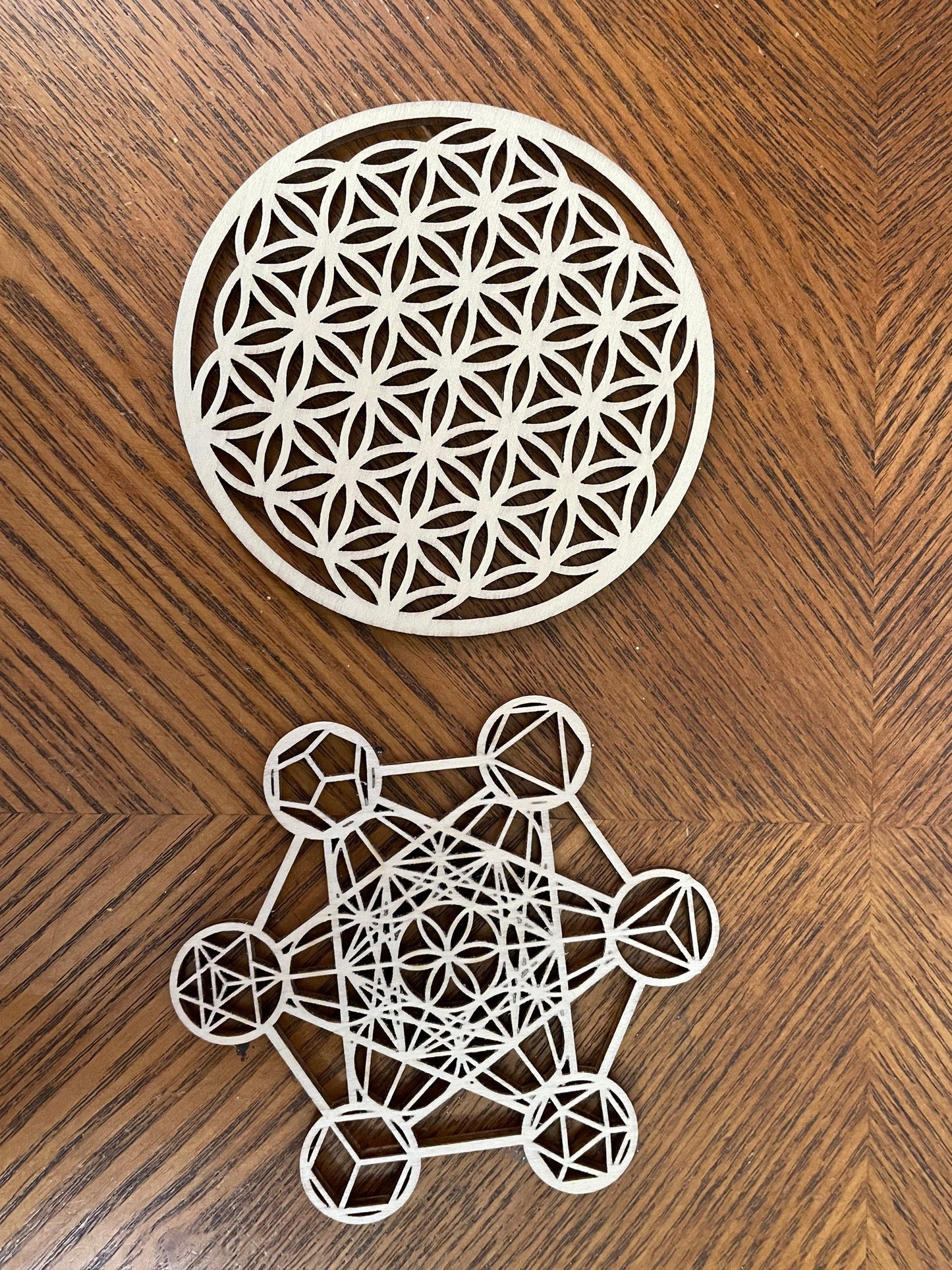 7 piece Prosperity Empowerment crystal set with Flower of Life