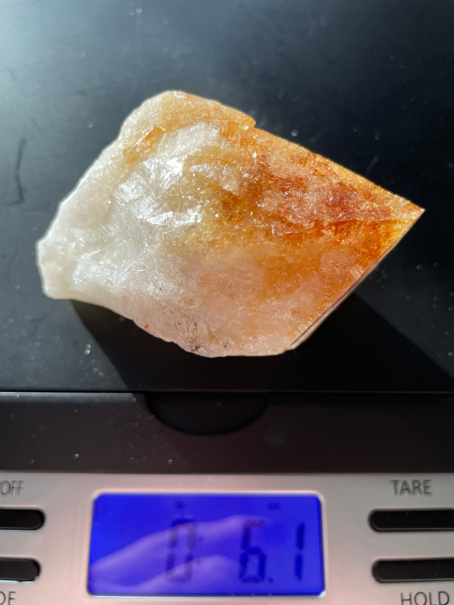 The money stone!! Beautiful citrine point crystal 6.1 ounces