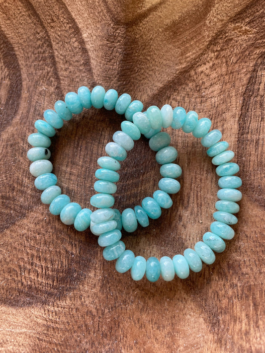 Unique and beautiful Amazonite bracelet one size fits all