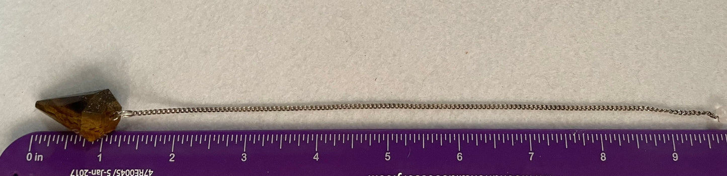 Beautiful Tiger’s Eye Pendulum ornament meditation tool protective and grounding crystal pendulum Meditation