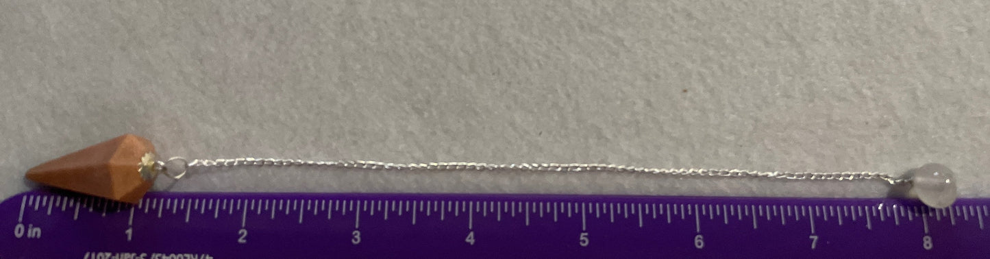 Beautiful Carnelian Pendulum is 1.25” and 8.25” with chain.