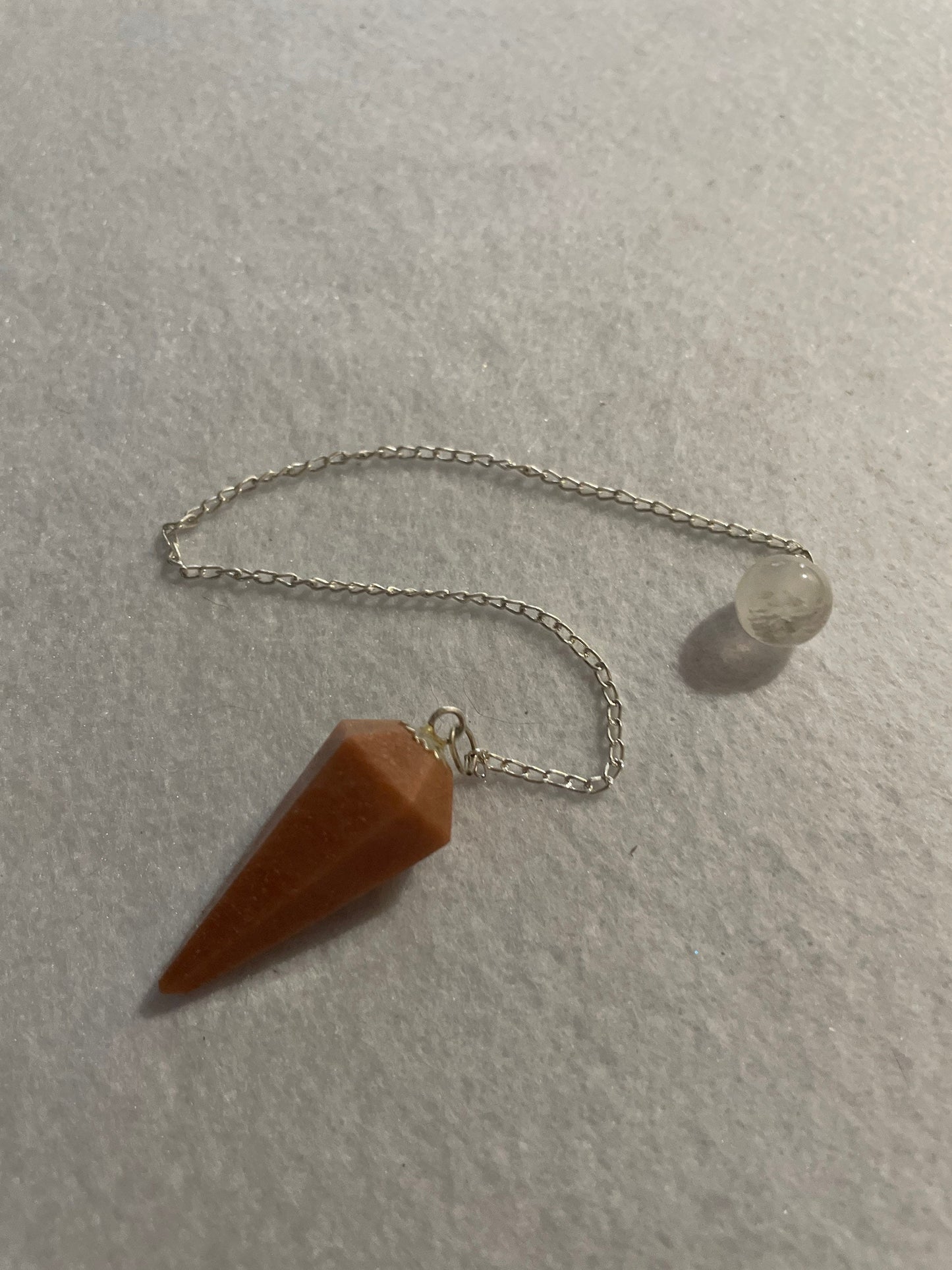 Beautiful Carnelian Pendulum is 1.25” and 8.25” with chain.
