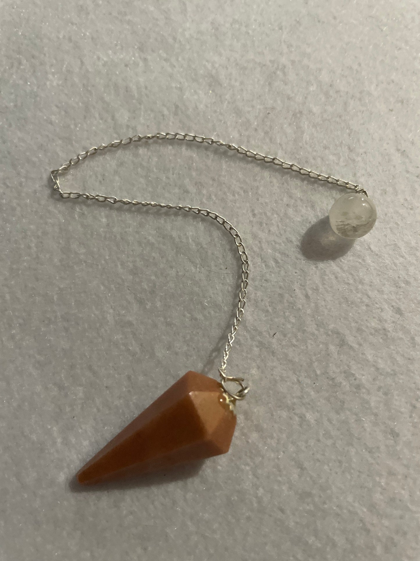 Beautiful Carnelian Pendulum is 1.25” and 8.25” with chain.