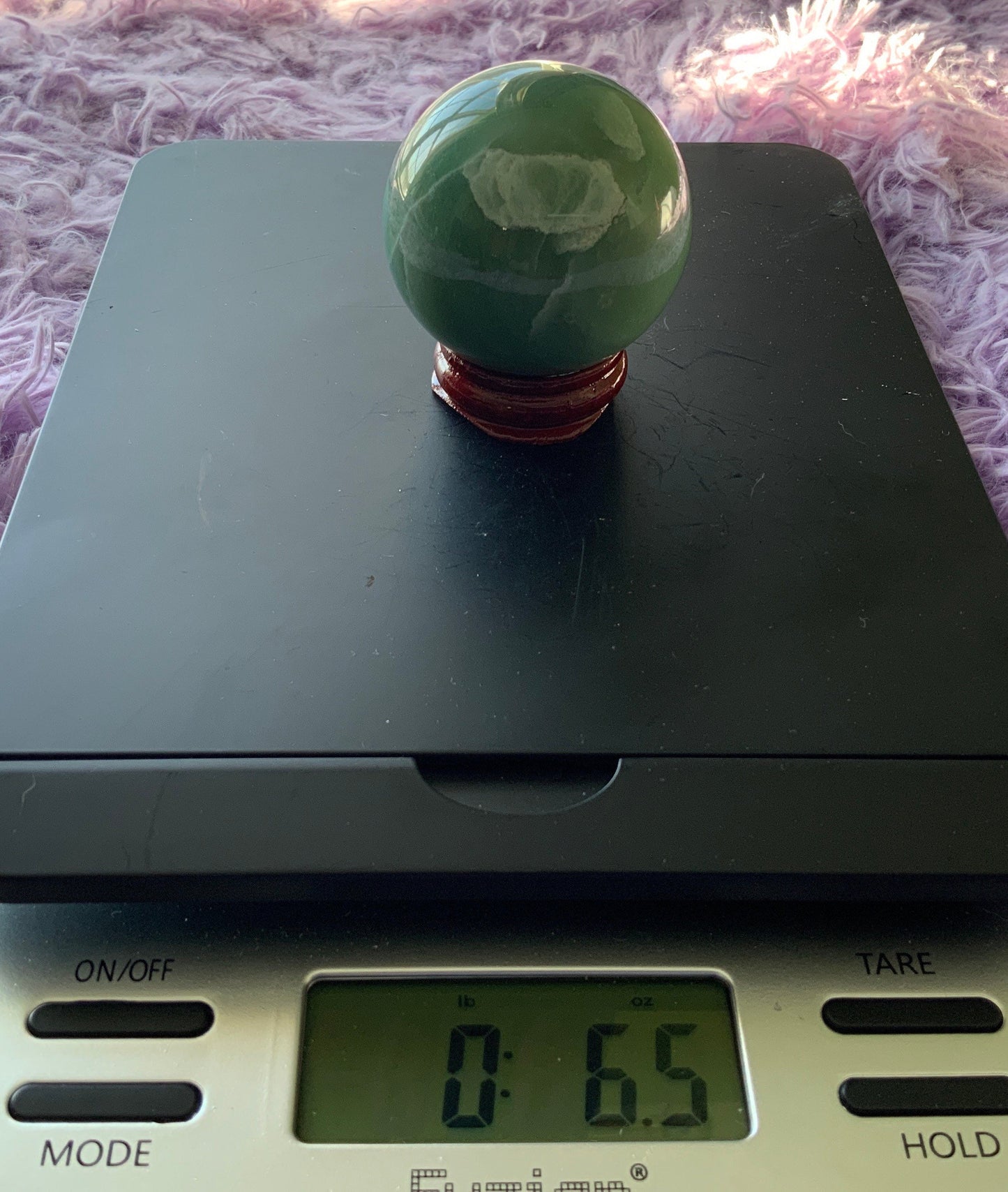 Beautiful 6.5 oz crystal Aventurine sphere crystal ball with wooden stand