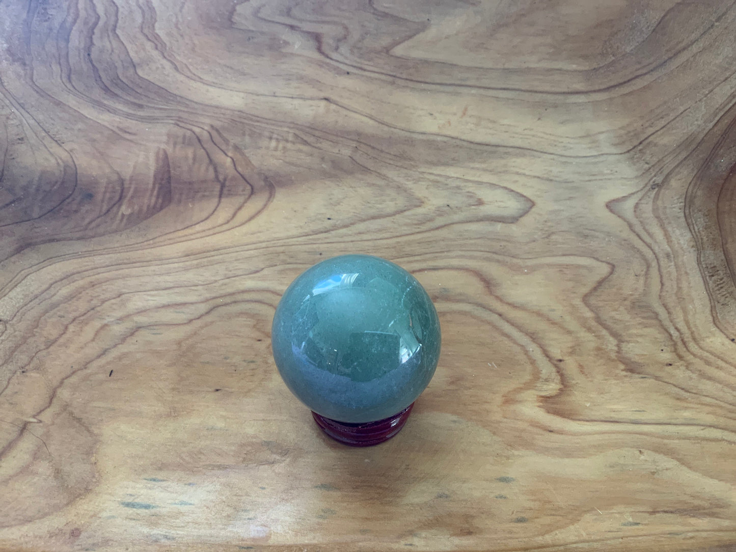 Beautiful 5.7 oz crystal Aventurine quartz sphere crystal ball with wooden Crystal