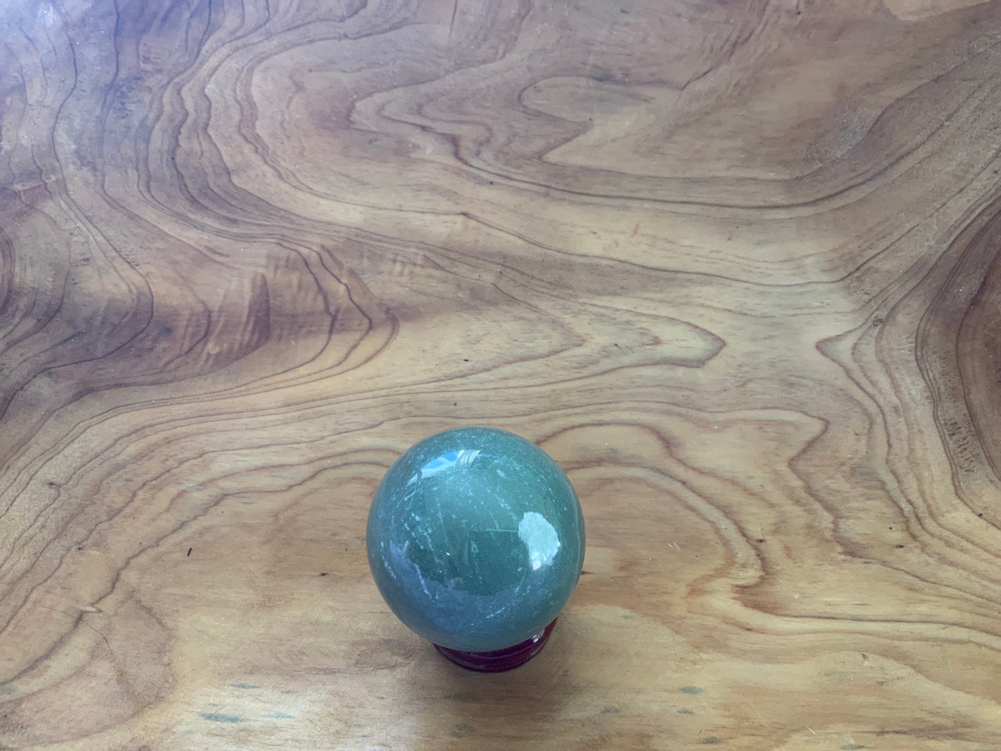 Beautiful 5.7 oz crystal Aventurine quartz sphere crystal ball with wooden Crystal