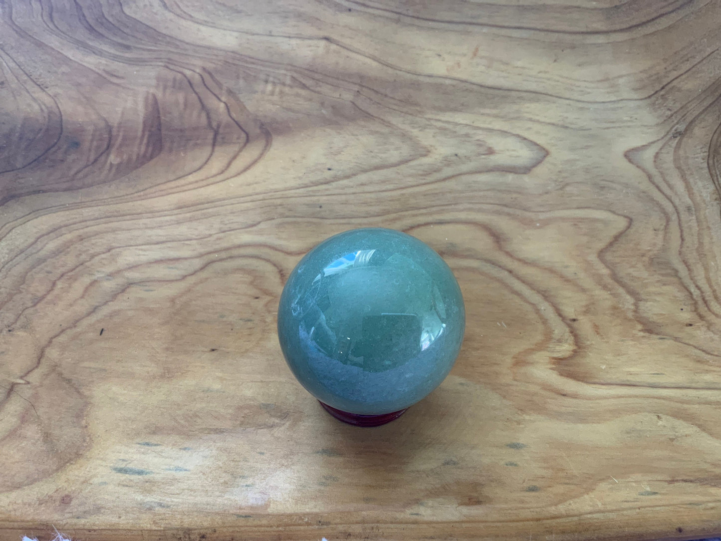 Beautiful 5.7 oz crystal Aventurine quartz sphere crystal ball with wooden Crystal