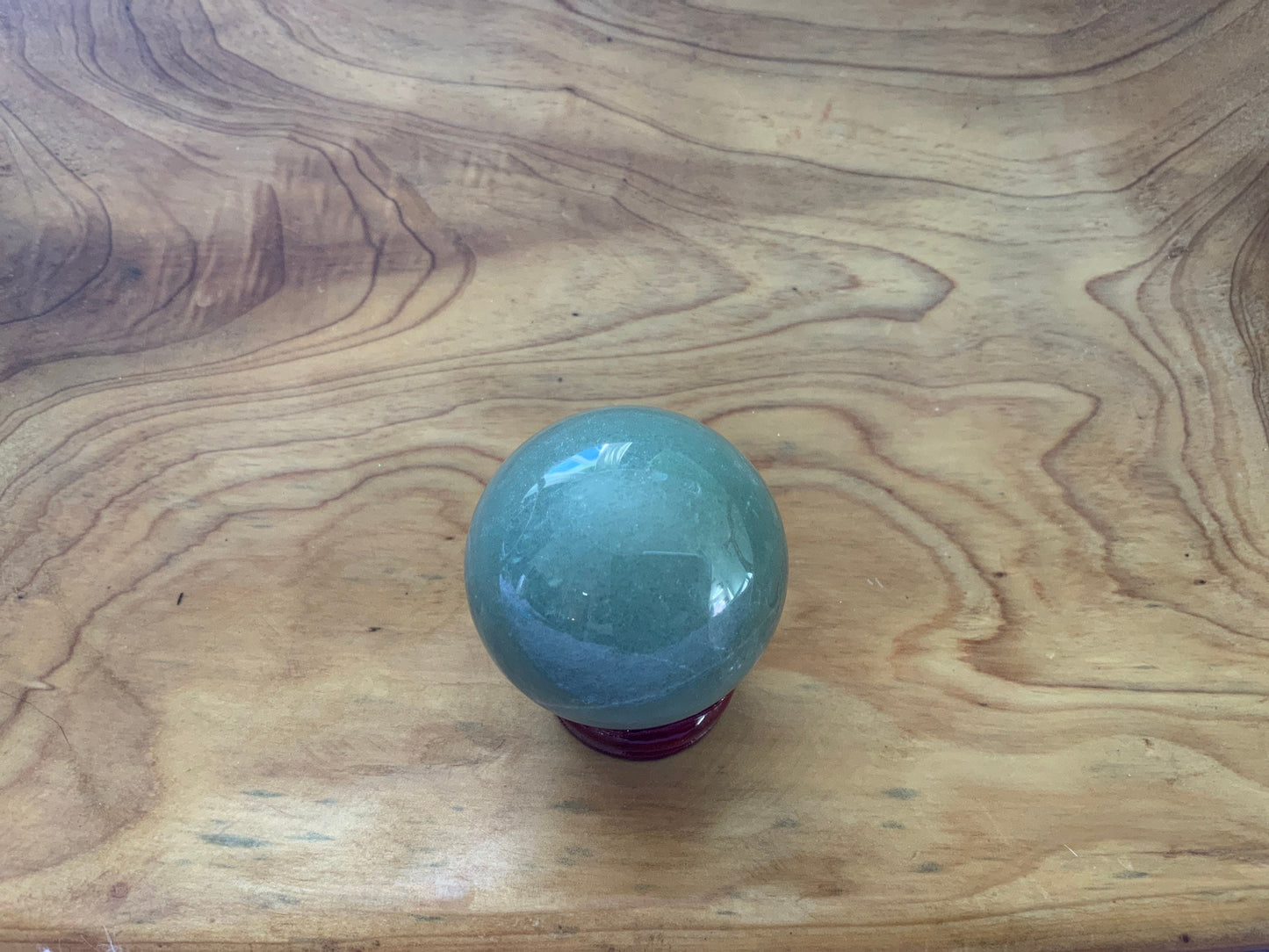 Beautiful 5.7 oz crystal Aventurine quartz sphere crystal ball with wooden Crystal