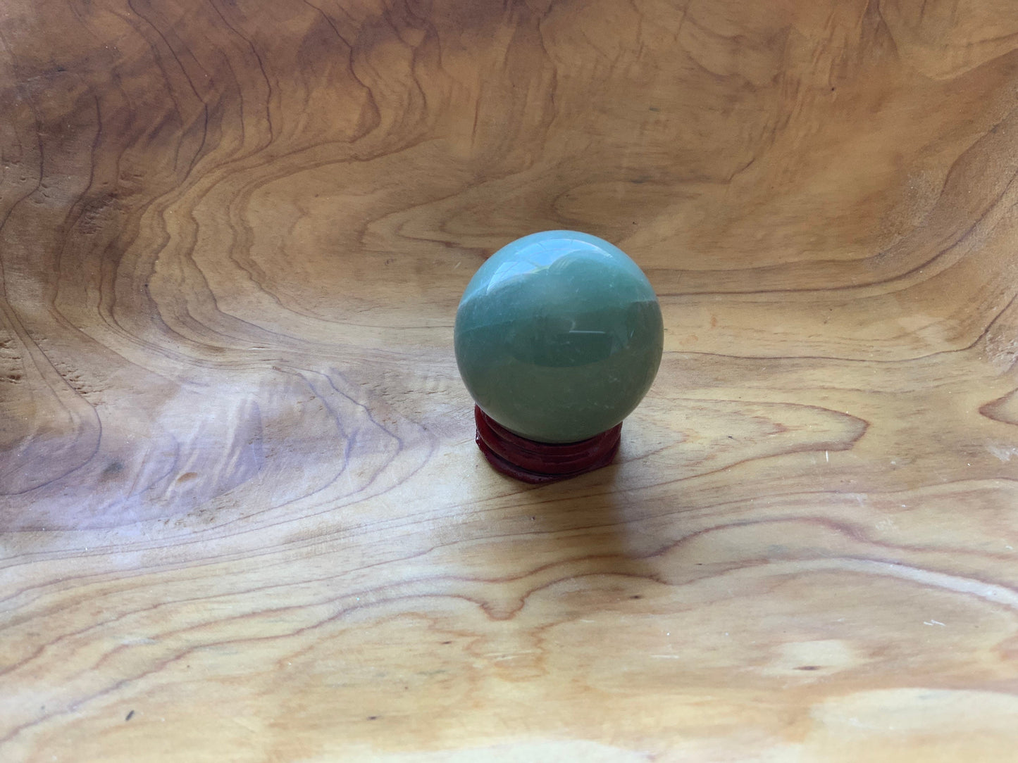Beautiful 4.7 oz crystal Aventurine sphere crystal ball with wooden Crystal