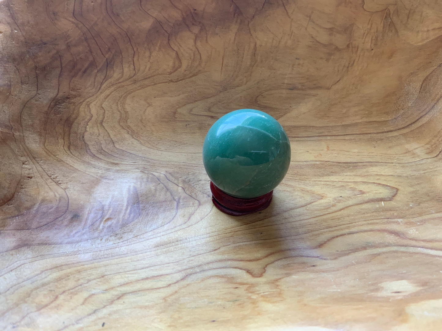Beautiful 4.4 oz crystal Aventurine sphere crystal ball with wooden Crystal