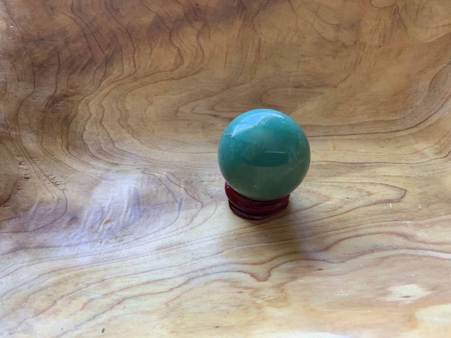 Beautiful 4.4 oz crystal Aventurine sphere crystal ball with wooden Crystal