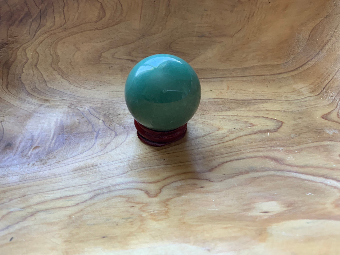 Beautiful 4.4 oz crystal Aventurine sphere crystal ball with wooden Crystal