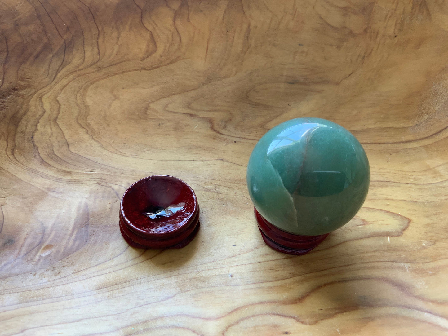 Beautiful 5.1 oz crystal Aventurine quartz sphere crystal ball with wooden Crystal