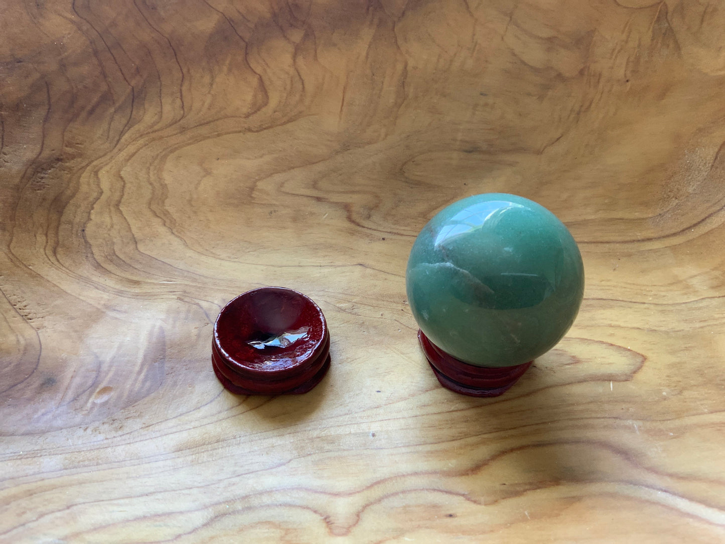 Beautiful 5.1 oz crystal Aventurine quartz sphere crystal ball with wooden Crystal