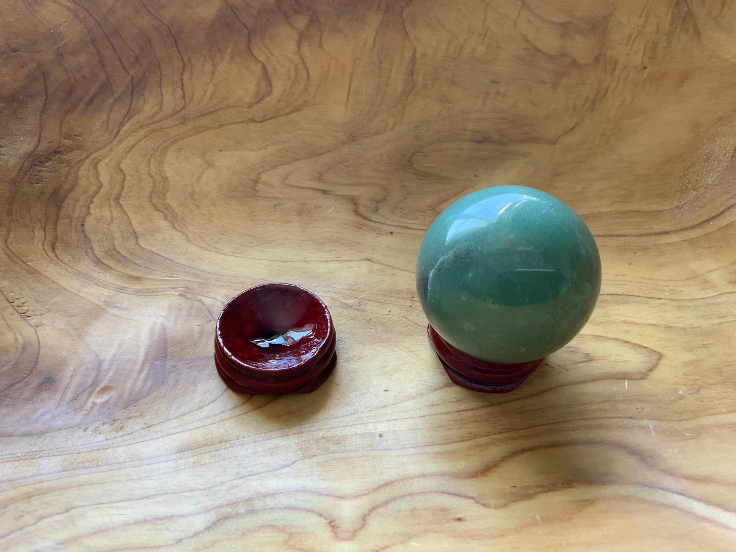 Beautiful 5.1 oz crystal Aventurine quartz sphere crystal ball with wooden Crystal