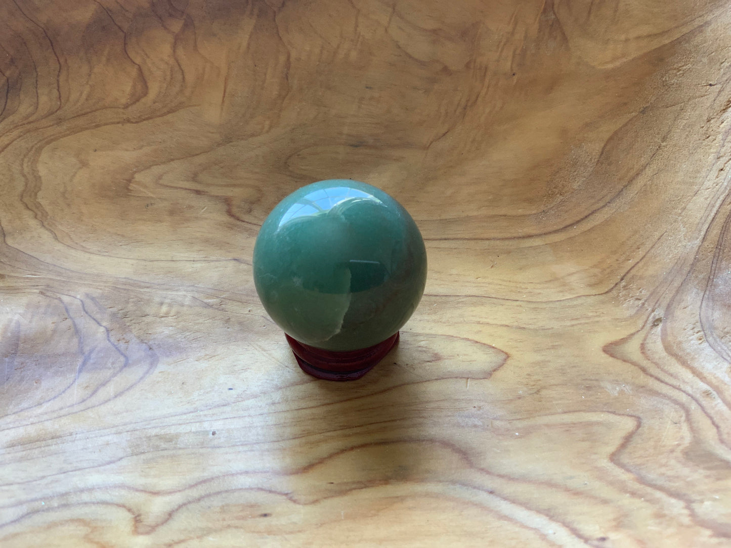 Beautiful 5.1 oz crystal Aventurine quartz sphere crystal ball with wooden Crystal