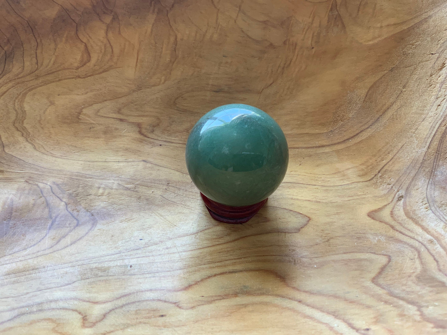 Beautiful 5.1 oz crystal Aventurine quartz sphere crystal ball with wooden Crystal