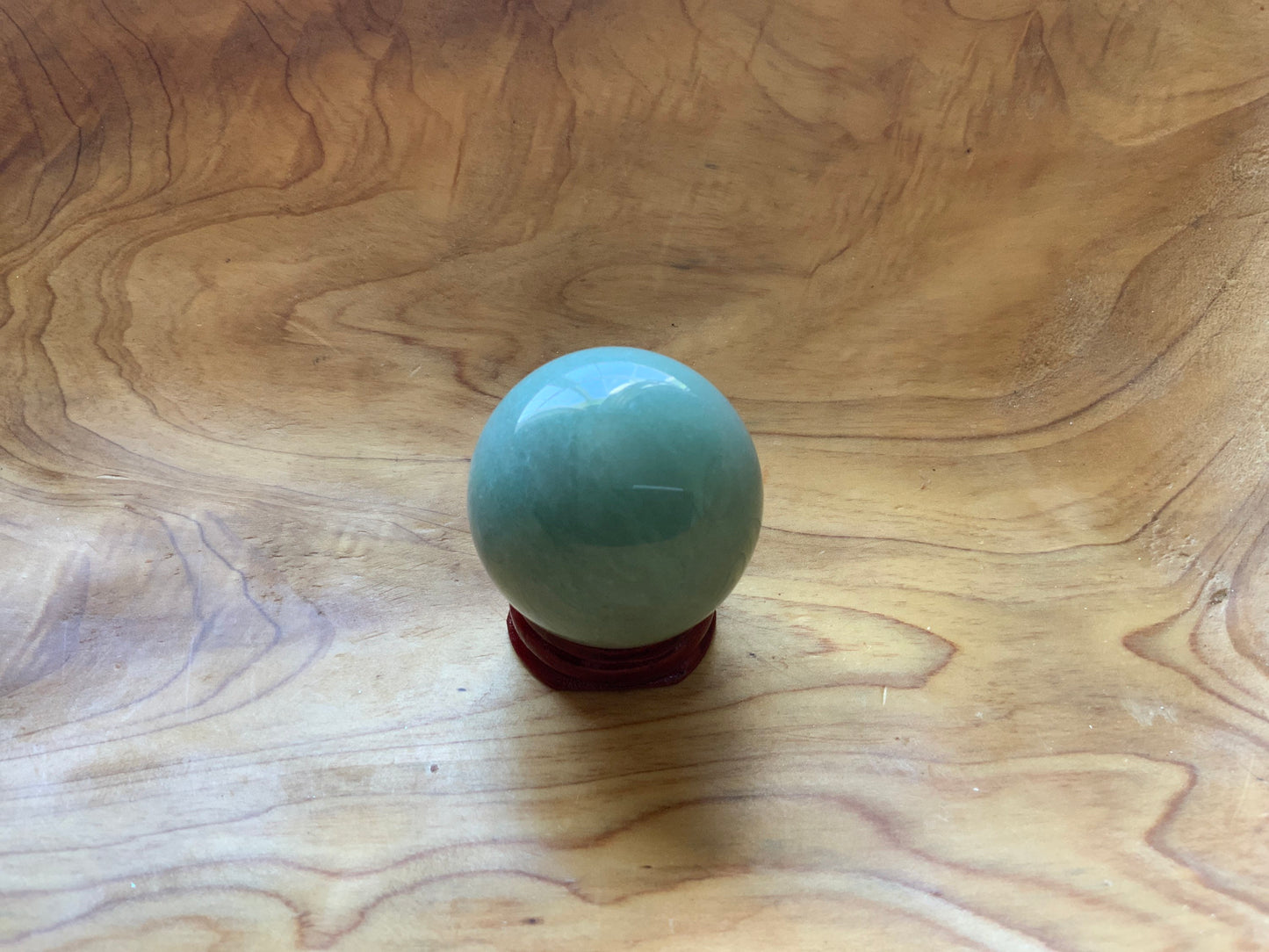 Beautiful 4.6 oz crystal Aventurine quartz sphere crystal ball with wooden Crystal