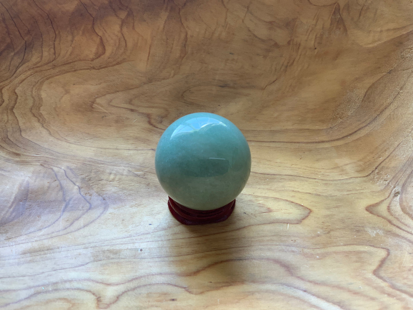 Beautiful 4.6 oz crystal Aventurine quartz sphere crystal ball with wooden Crystal