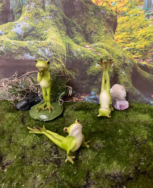 Sweet Namaste yoga frogs figurine Standing Namaste Pose yoga frog Bhujangasana Frog Shoulderstand pose
