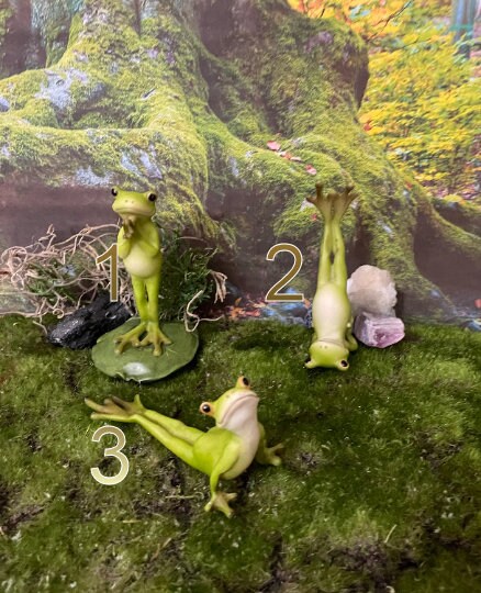 Sweet Namaste yoga frogs figurine Standing Namaste Pose yoga frog Bhujangasana Frog Shoulderstand pose