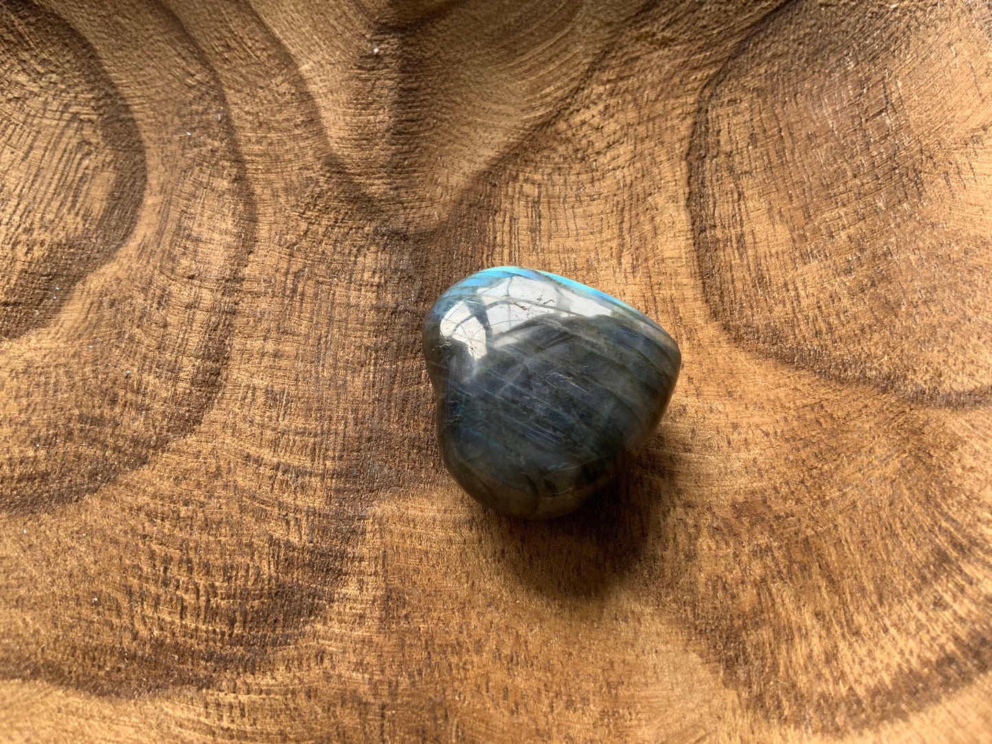 Magnificent Labradorite Heart 1.8 ounces Awesome flash