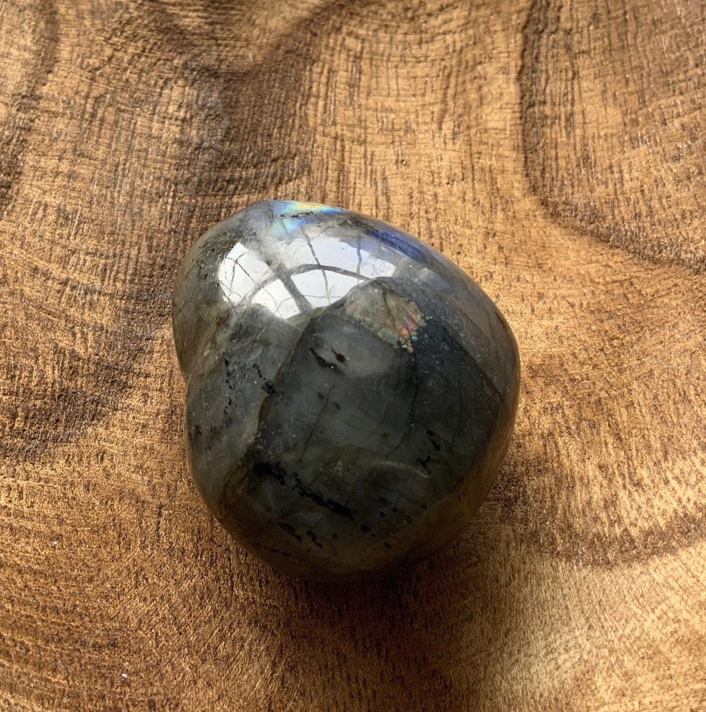 Pretty Labradorite Heart 4.1 ounces Nice flash