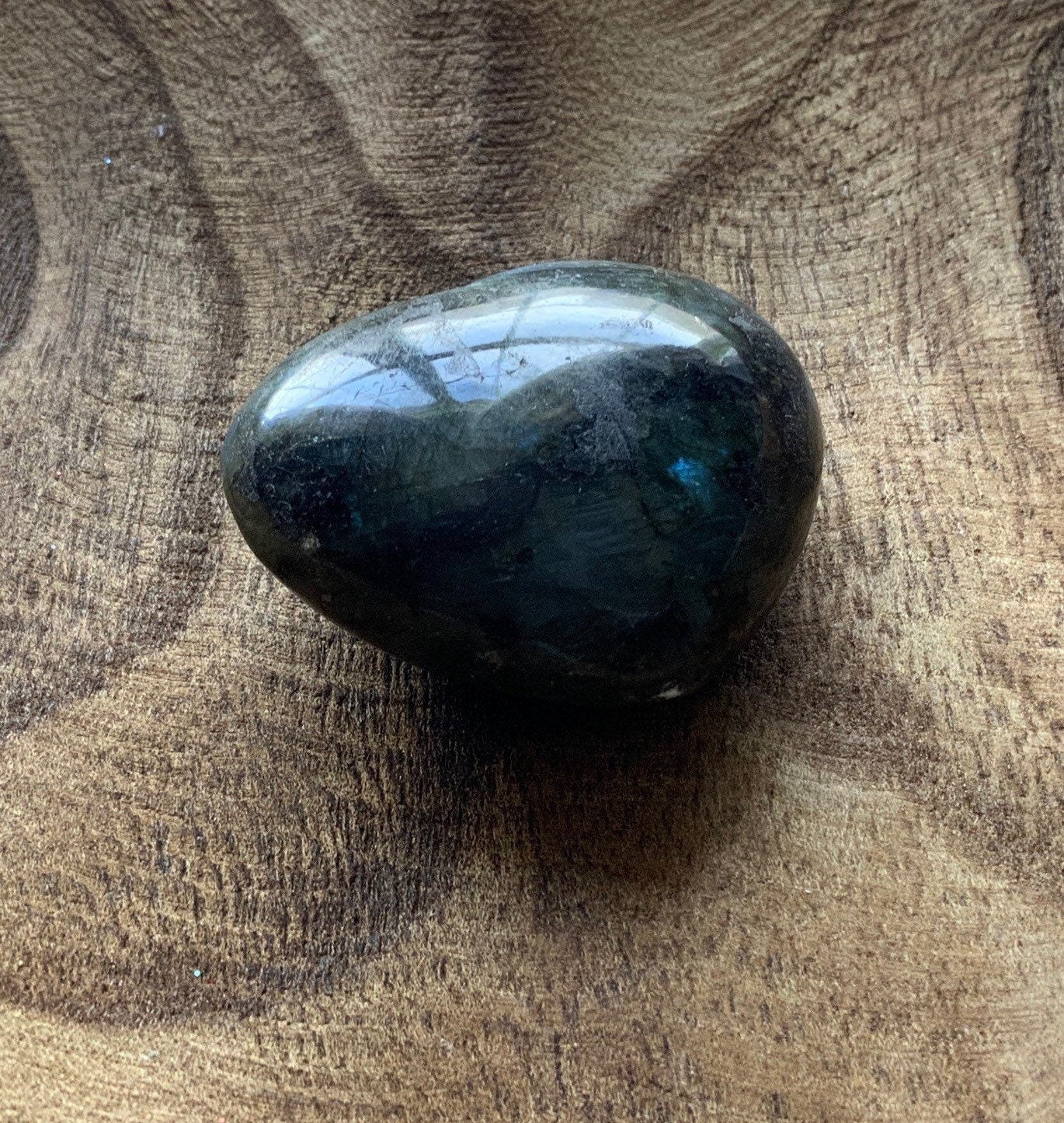 Pretty Labradorite Heart 3.6 ounces Nice flash