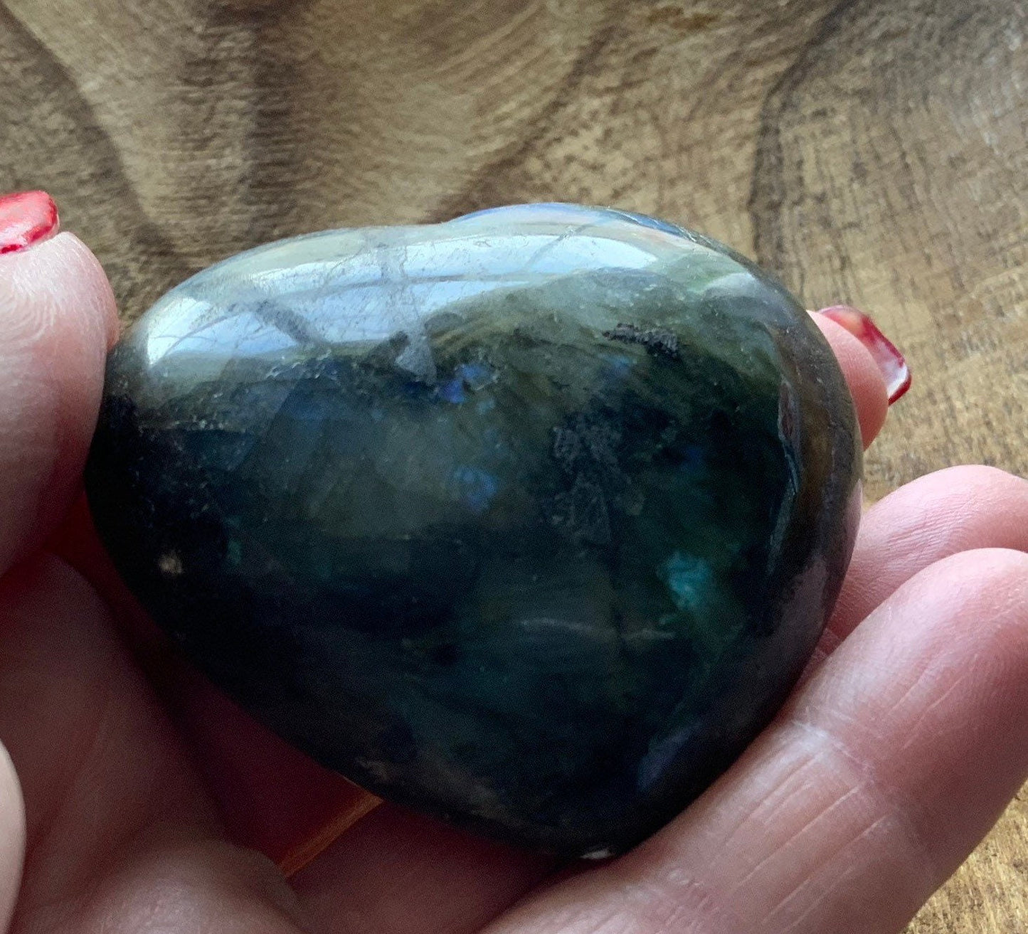 Pretty Labradorite Heart 3.6 ounces Nice flash